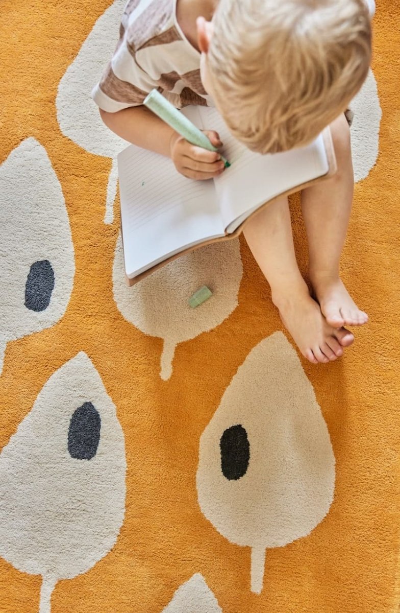 BLEUU - STUDIO - Tapis Enfant Forêt Abricot 120 x 170 Cm