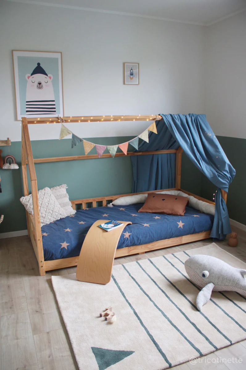 BLEUU - STUDIO - Tapis Enfant Marin Kaki 100 x 130 Cm