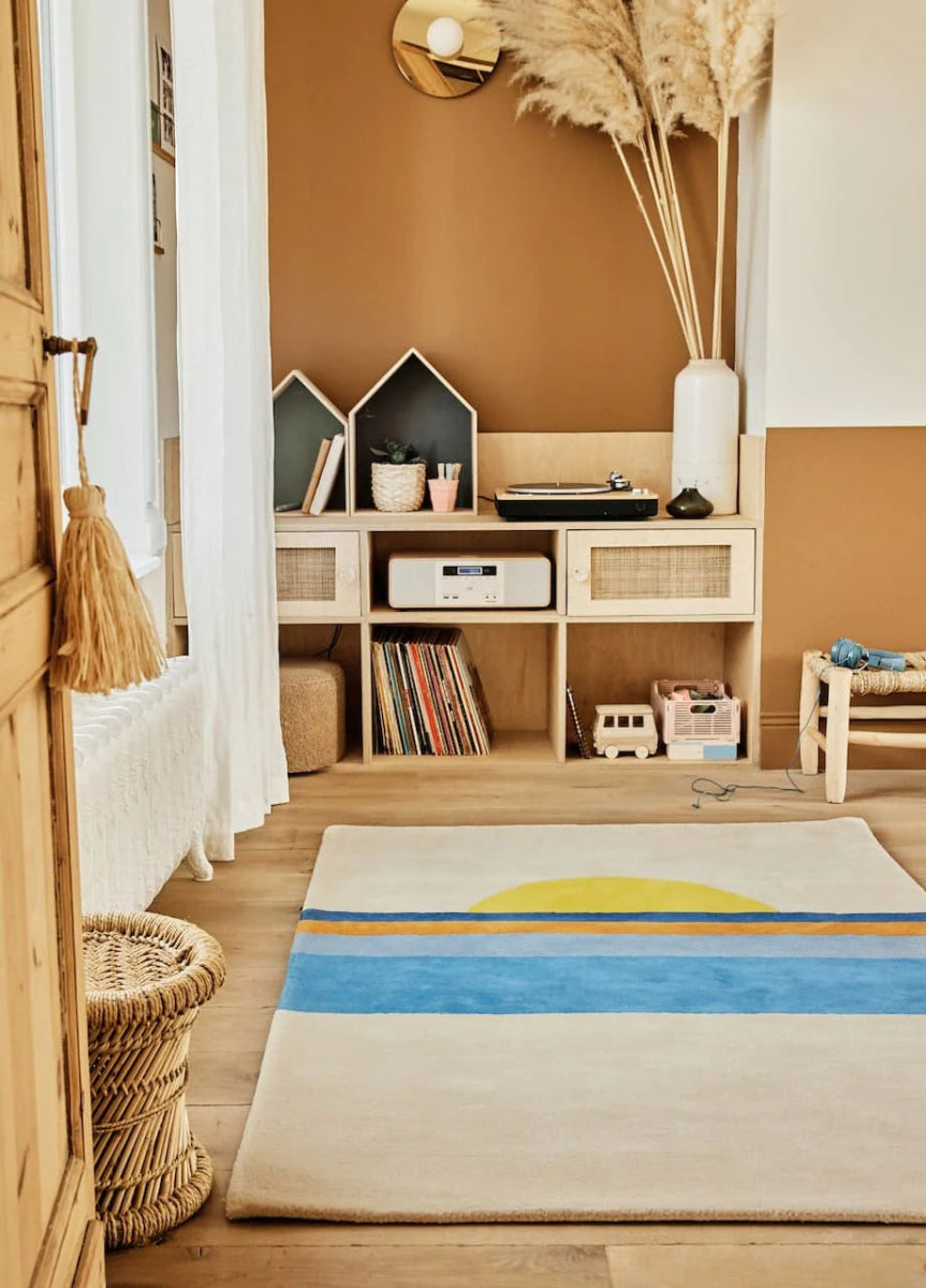 BLEUU - STUDIO - Tapis Enfant Sunset Bleu 120 x 170 Cm