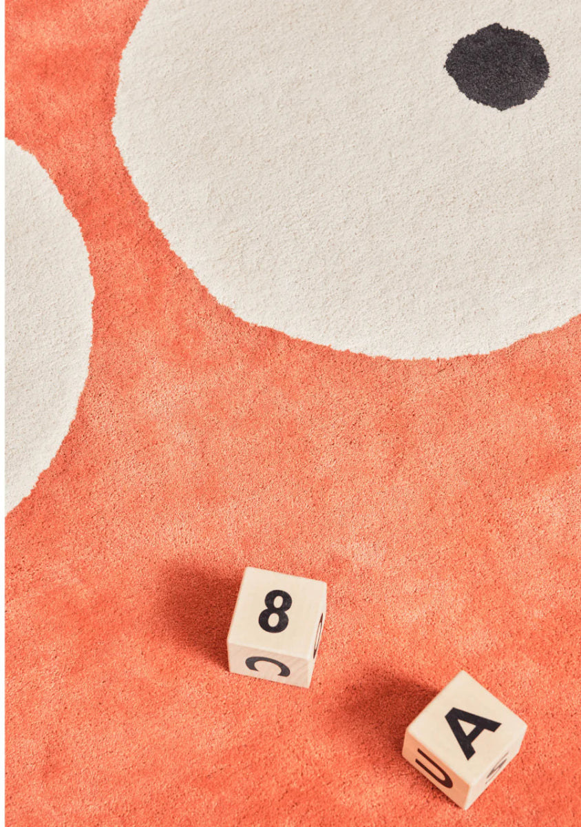 BLEUU - STUDIO - Tapis Enfant Zoeils Terracotta 100 x 130 Cm