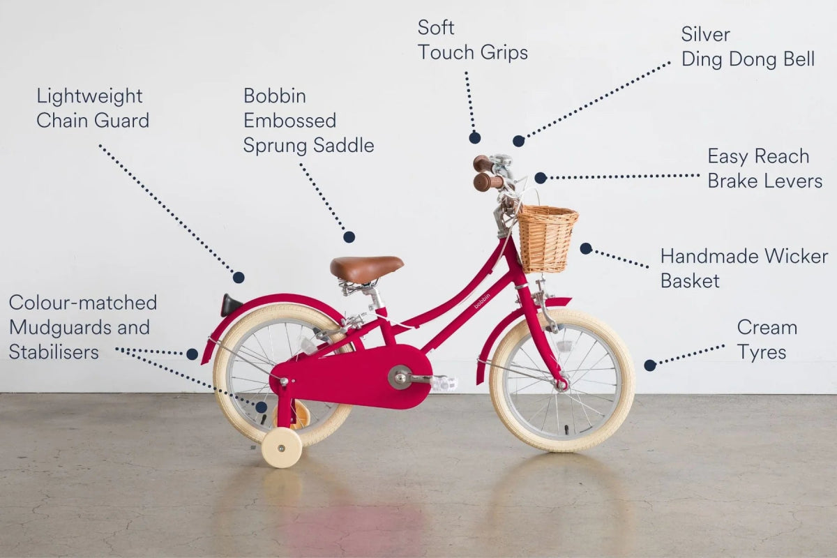 BOBBIN BIKES - Vélo Enfant Gingersnap 16" - Cerise Rose