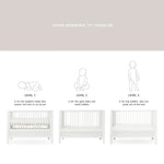 CAM CAM - Lit Bébé Evolutif Harlequin 60x120 Cm - Blanc