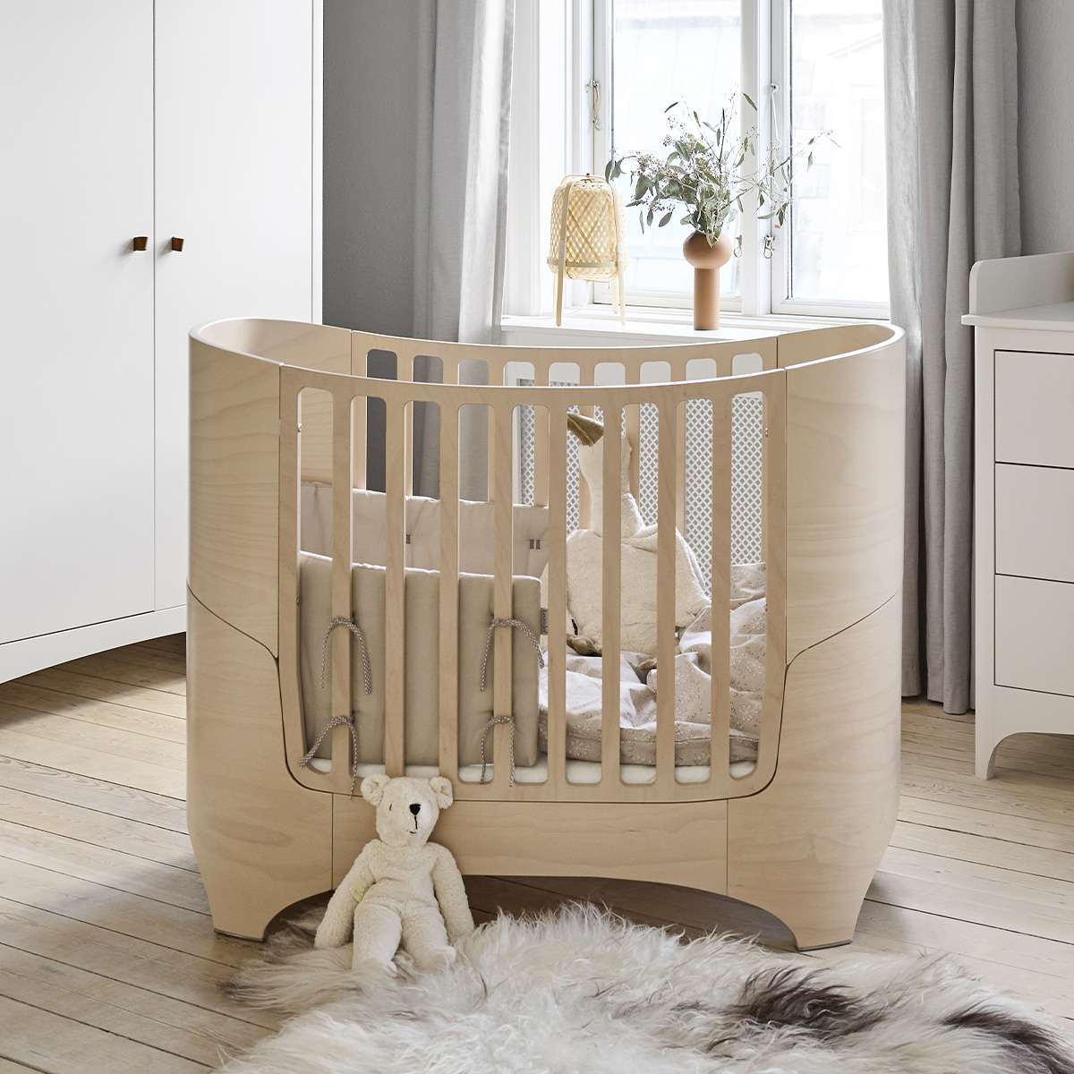 LEANDER - Lit Bébé - Junior Évolutif, Classic, Cérusé