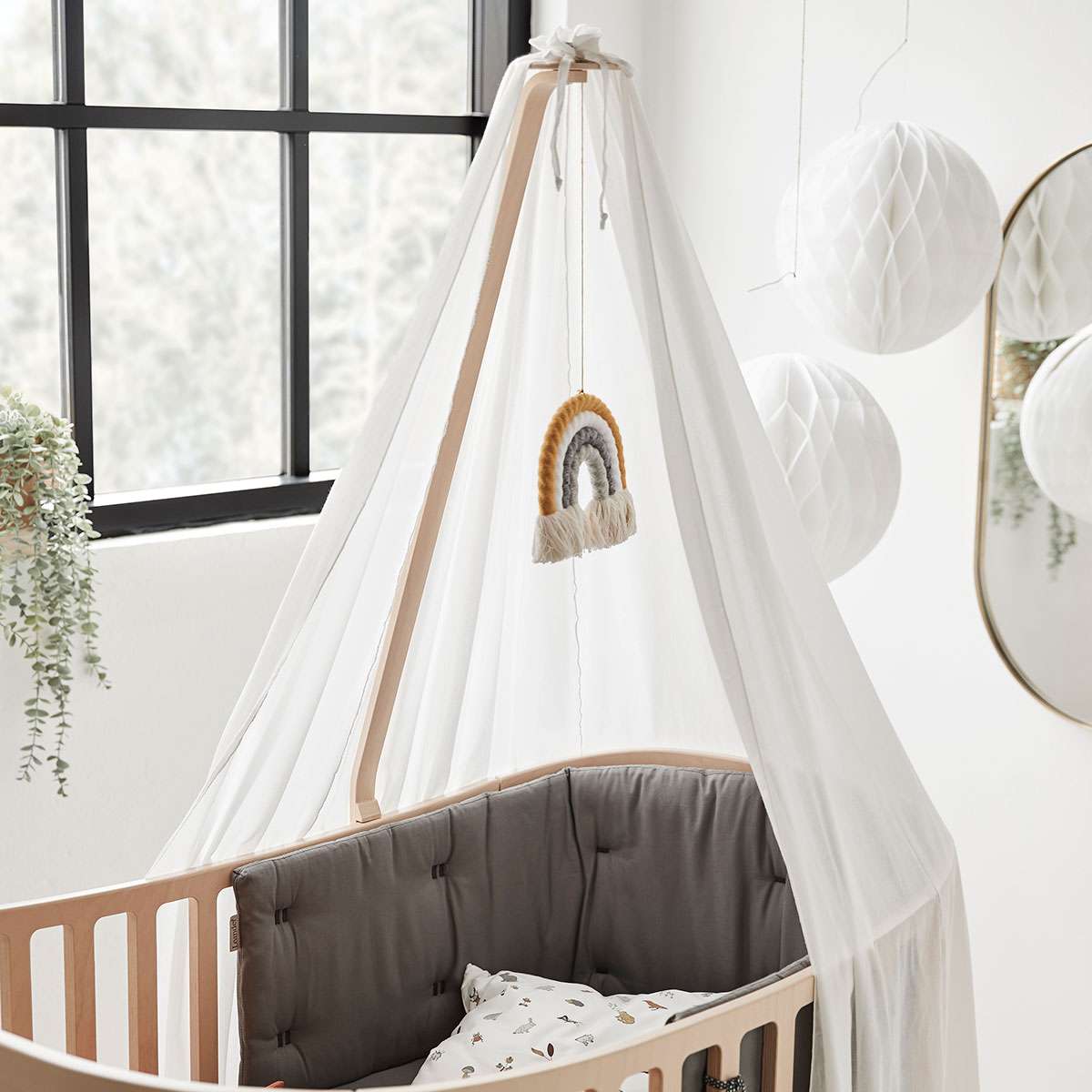 LEANDER - Lit Bébé - Junior Évolutif, Classic, Cérusé