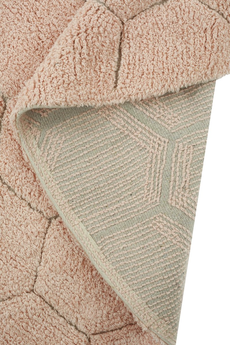 LORENA CANALS - Tapis Lavable Rond Nid D'abeille Rose