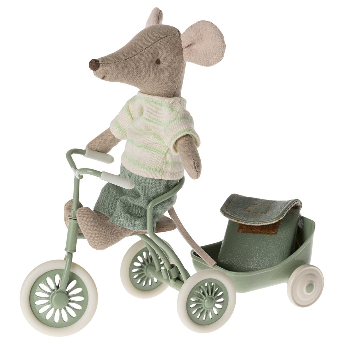 MAILEG - Souris Tricycle, Grand Frère - Vert