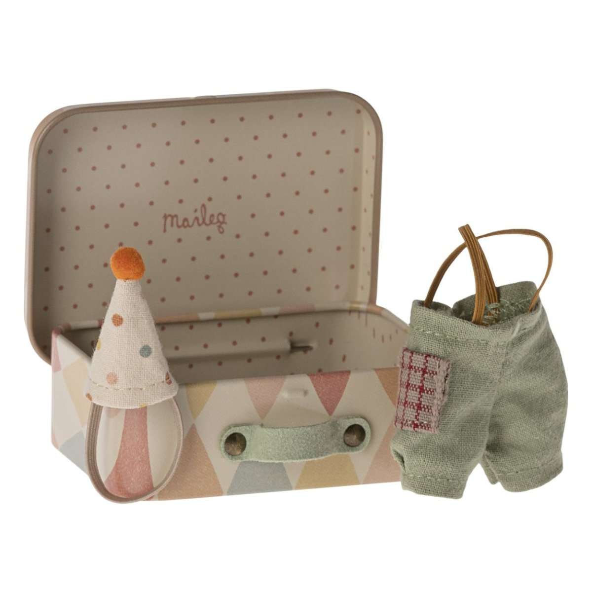 MAILEG - Tenue De Clown Et Sa Valisette, Petit Frère Souris Maileg