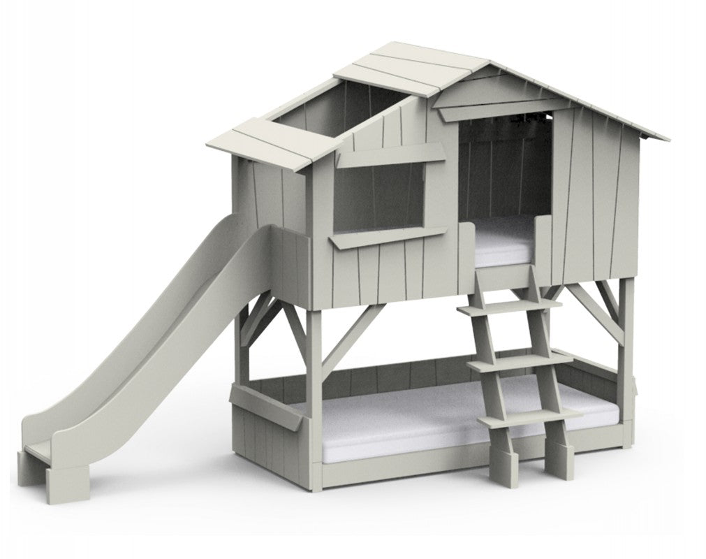 MATHY BY BOLS - Lit Cabane Superposé & Toboggan Seul (MDF+SAPIN)