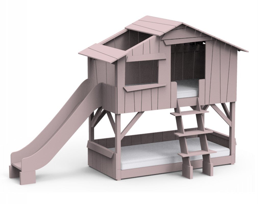 MATHY BY BOLS - Lit Cabane Superposé & Toboggan Seul (MDF+SAPIN)
