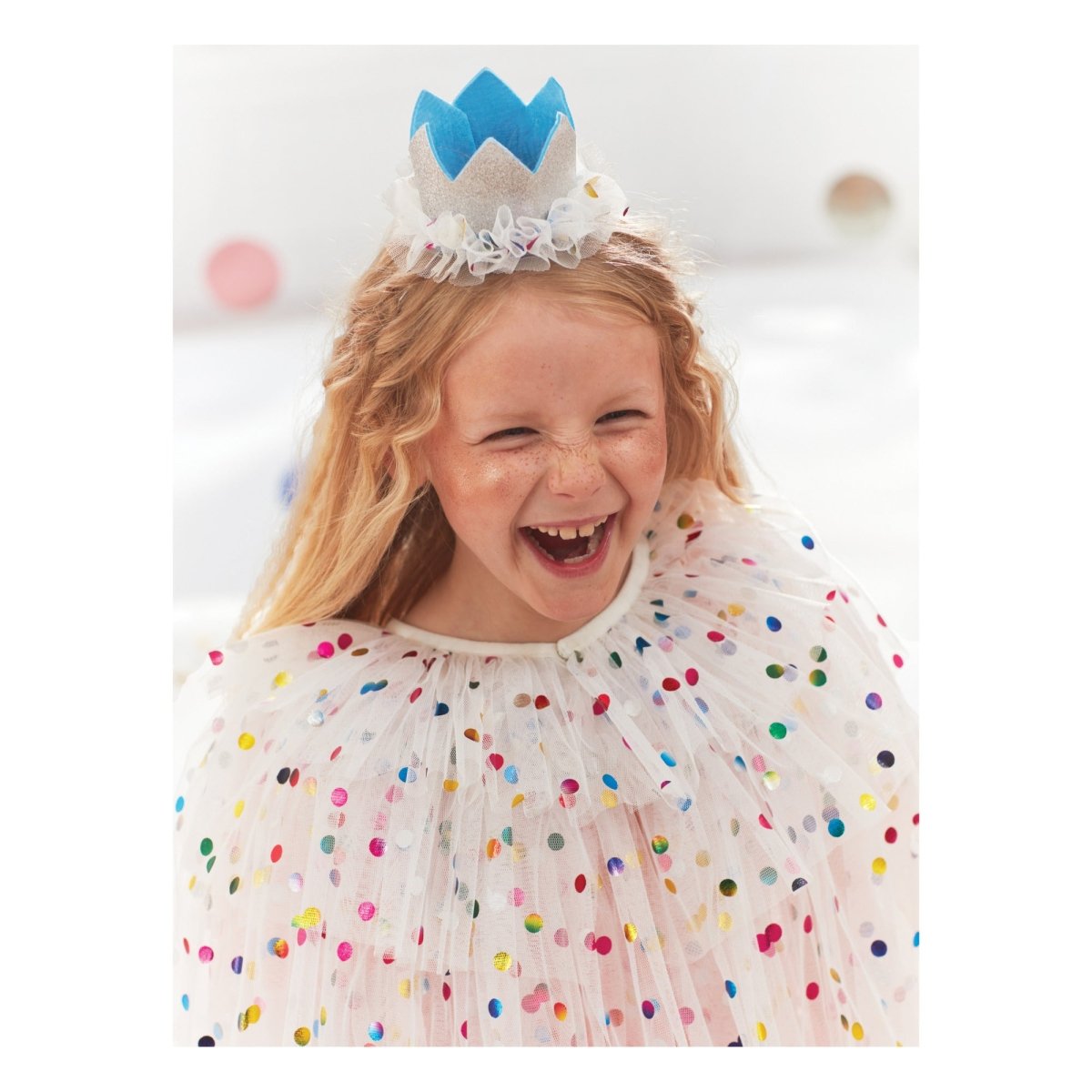 MERI MERI - Cape en Tulle à Pointillés Brillants & Couronne et Baguette