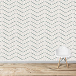MUNKS & ME - Papier Peint Chambre Enfant à Motif Répété - À Chevrons | Bleu