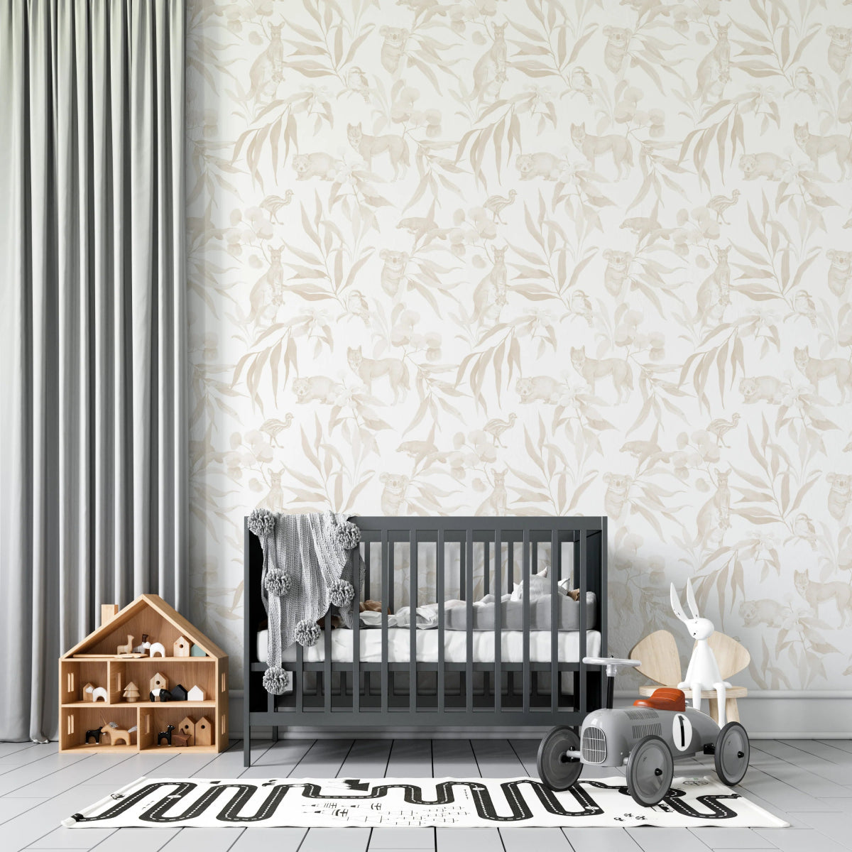 MUNKS & ME - Papier Peint Chambre Enfant à Motif Répété - Animal D’australie | Neutre