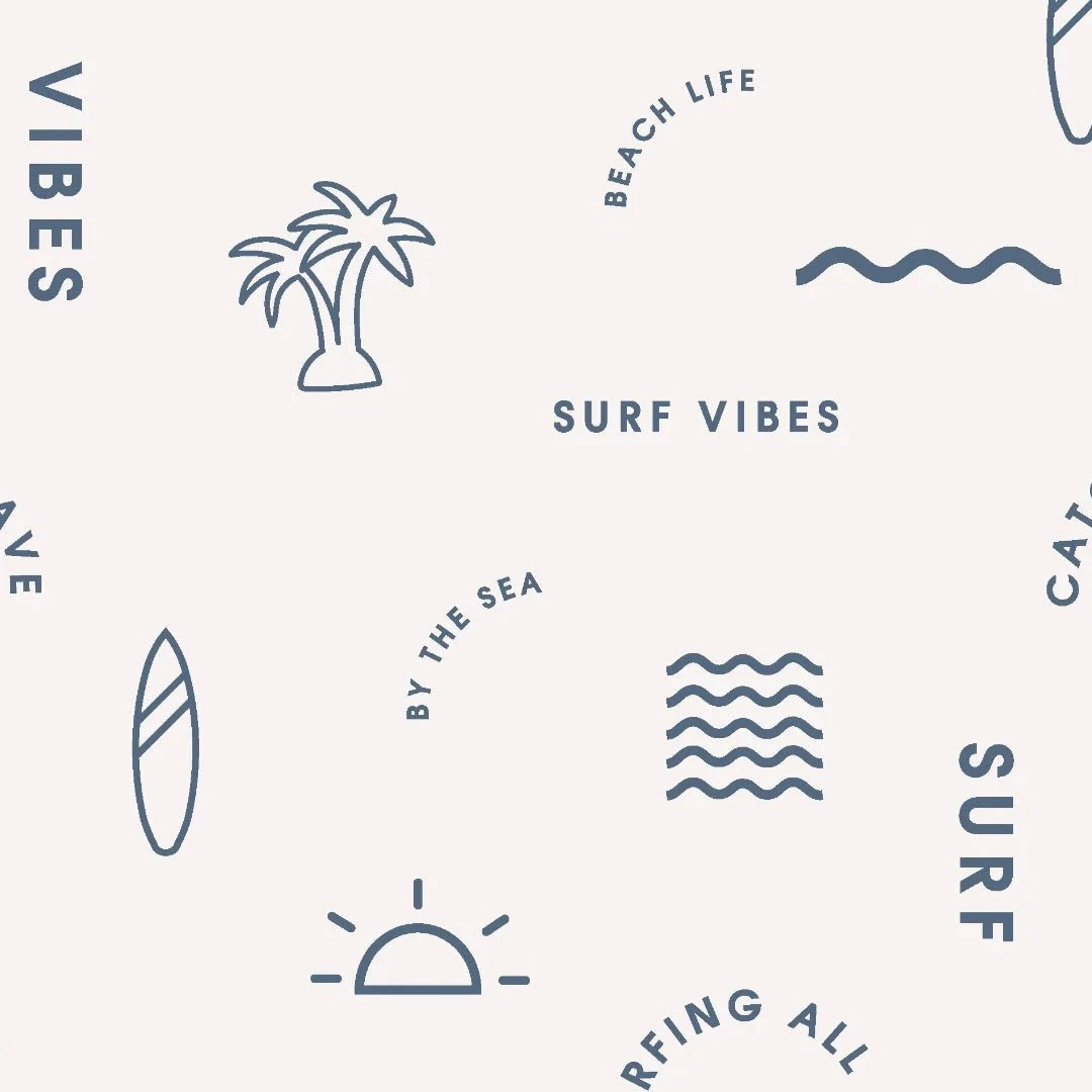 MUNKS & ME - Papier Peint Chambre Enfant à Motif Répété - Beach Vibes | Bleu