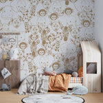 MUNKS & ME - Papier Peint Chambre Enfant à Motif Répété - Bébé Safari Animal - Sable