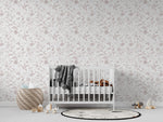 MUNKS & ME - Papier Peint Chambre Enfant à Motif Répété - De Jardin De Papillons | Rose