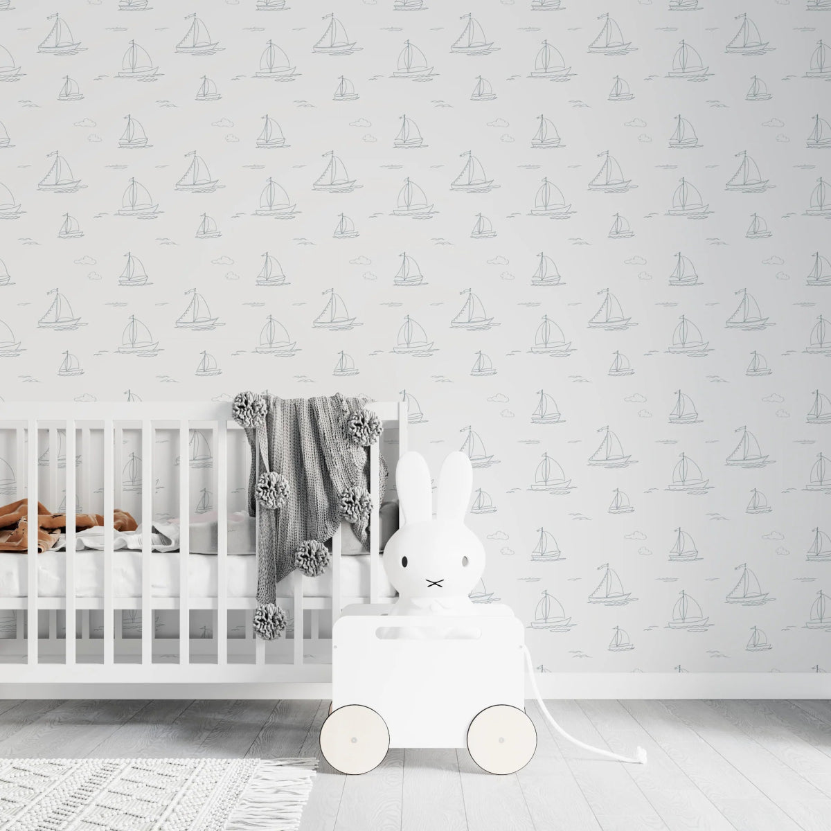 MUNKS & ME - Papier Peint Chambre Enfant à Motif Répété - Des Voiliers