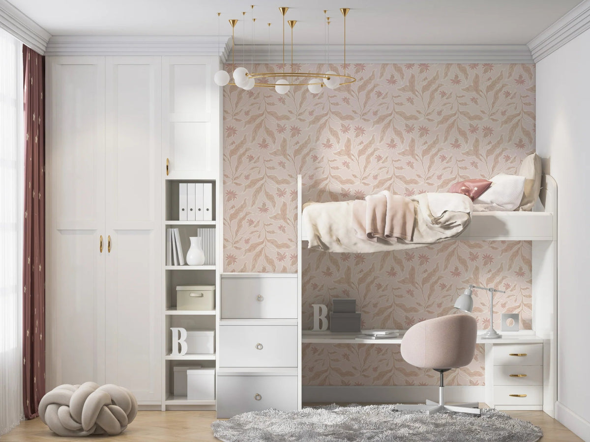MUNKS & ME - Papier Peint Chambre Enfant à Motif Répété - Elodies Thistle - Sable