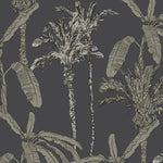 MUNKS & ME - Papier Peint Chambre Enfant à Motif Répété - Ezra Palm Print - Charbon