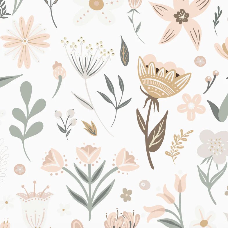 MUNKS & ME - Papier Peint Chambre Enfant à Motif Répété - Floral Millie