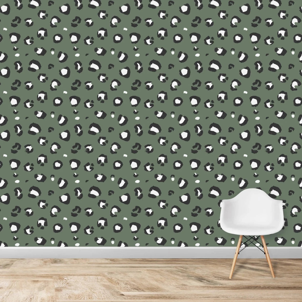 MUNKS & ME - Papier Peint Chambre Enfant à Motif Répété - Imprimé Léopard | Sage