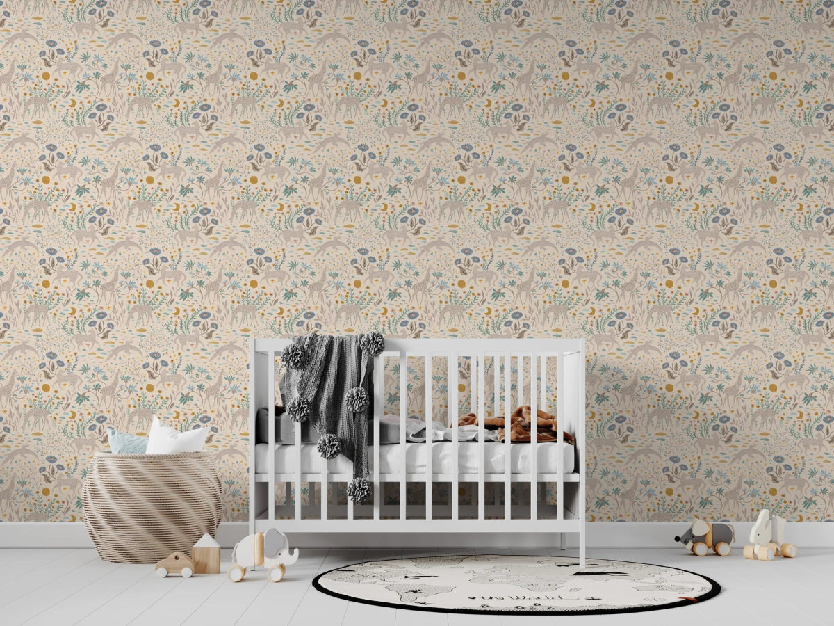 MUNKS & ME - Papier Peint Chambre Enfant à Motif Répété - Mils Menagerie - Désert