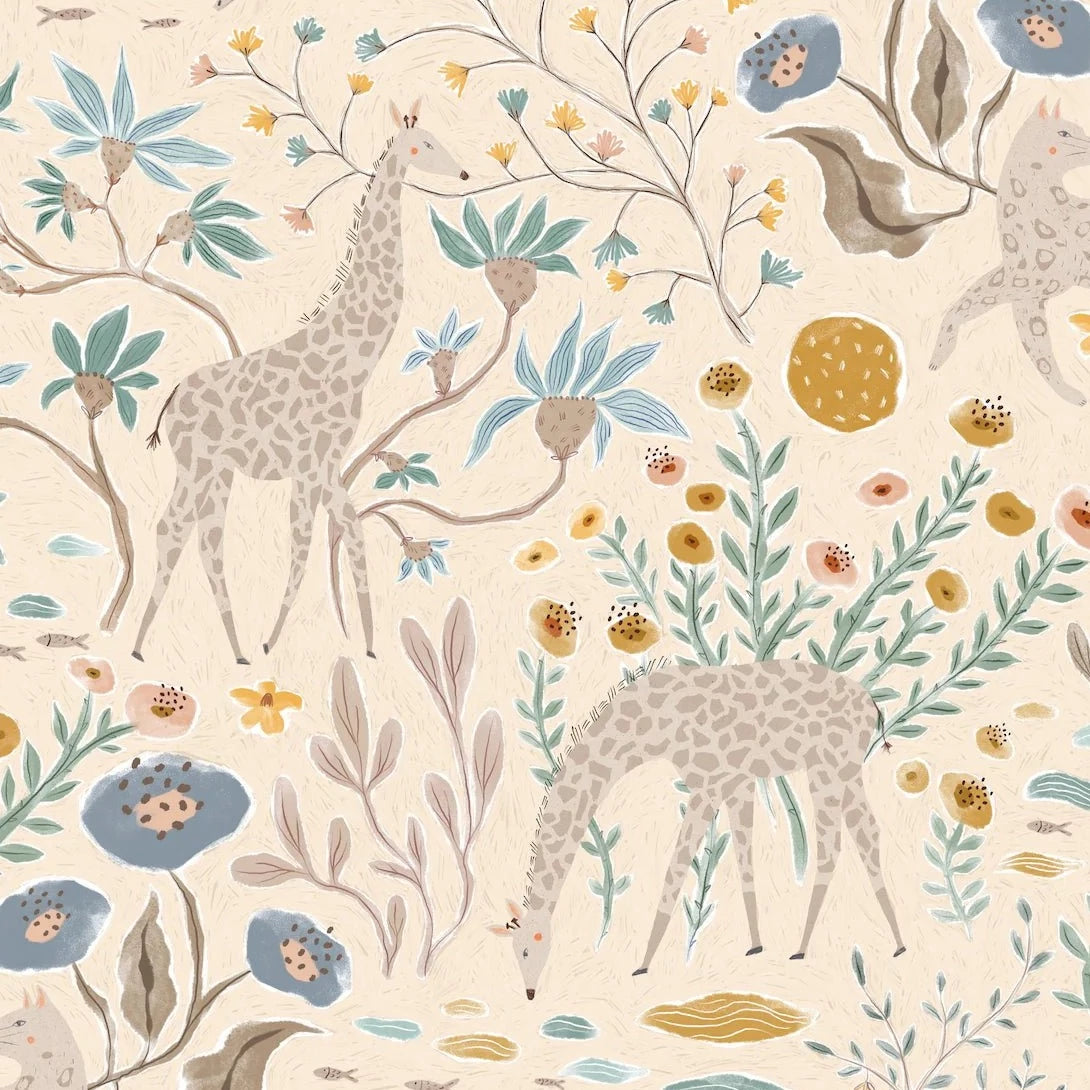 MUNKS & ME - Papier Peint Chambre Enfant à Motif Répété - Mils Menagerie - Désert