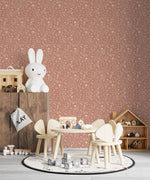 MUNKS & ME - Papier Peint Chambre Enfant à Motif Répété - Papillon Meadowland - Terracotta