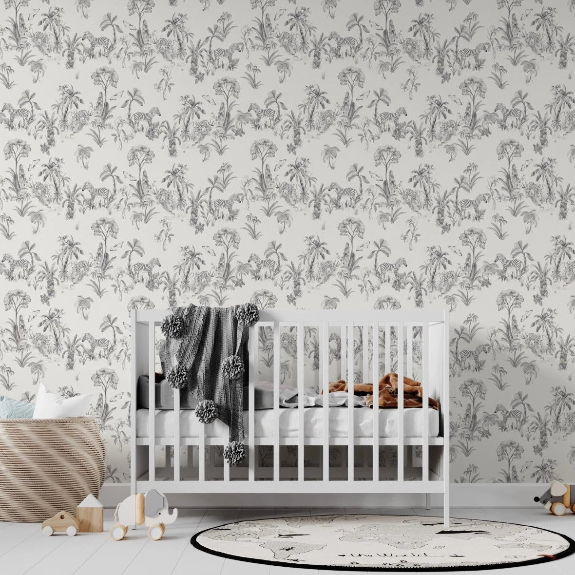 MUNKS & ME - Papier Peint Chambre Enfant à Motif Répété - Zèbre Africain Sauvage