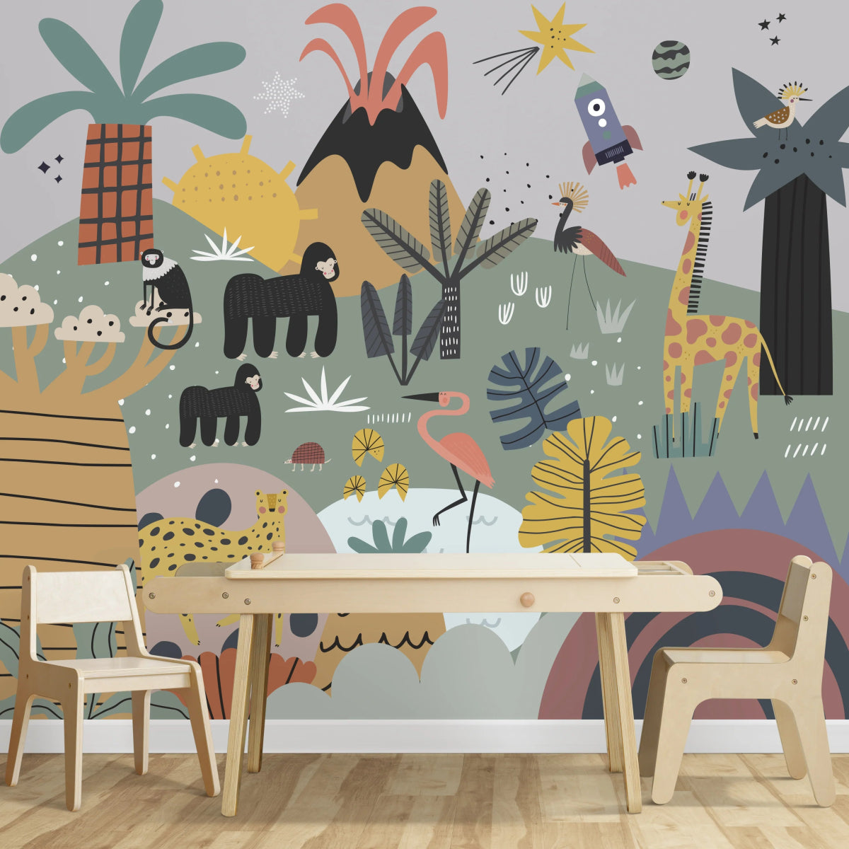 MUNKS & ME - Papier Peint Chambre Enfant Amis Merveilleux