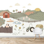 MUNKS & ME - Papier Peint Chambre Enfant Cour De Ferme