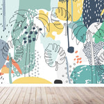 MUNKS & ME - Papier Peint Chambre Enfant Éclaboussure Tropicale - Bleu