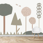 MUNKS & ME - Papier Peint Chambre Enfant Forêt De Bubblegum - Rose