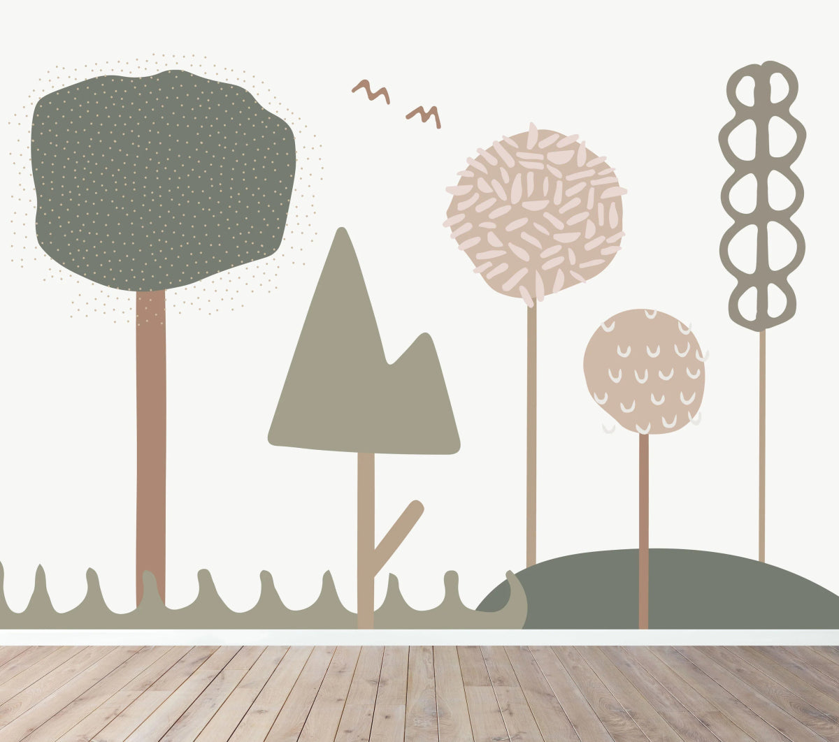 MUNKS & ME - Papier Peint Chambre Enfant Forêt De Bubblegum - Rose