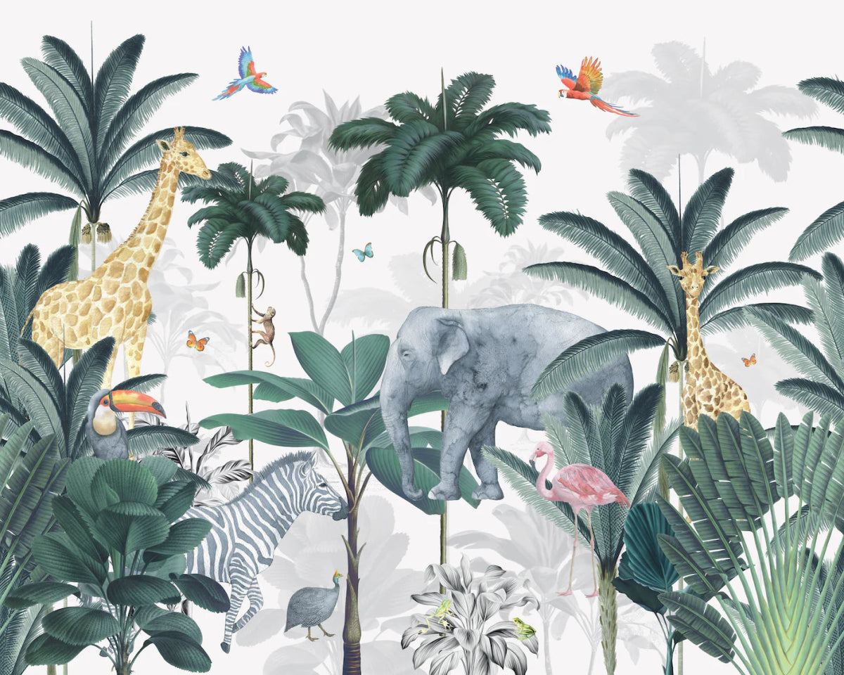 MUNKS & ME - Papier Peint Chambre Enfant Jungle - Bleu