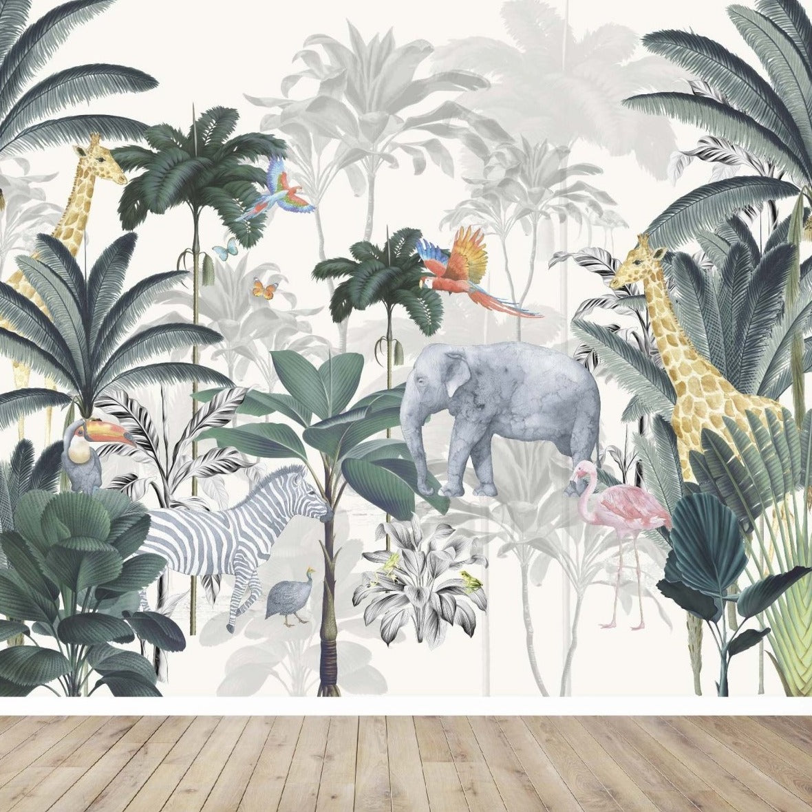 MUNKS & ME - Papier Peint Chambre Enfant Jungle - Bleu