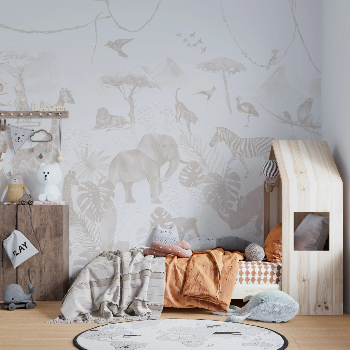 MUNKS & ME - Papier Peint Chambre Enfant Jungle Paradisiaque - Neutre