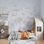 MUNKS & ME - Papier Peint Chambre Enfant Jungle Paradisiaque - Rose