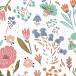 MUNKS & ME - Papier Peint Chambre Enfant Lila Florale