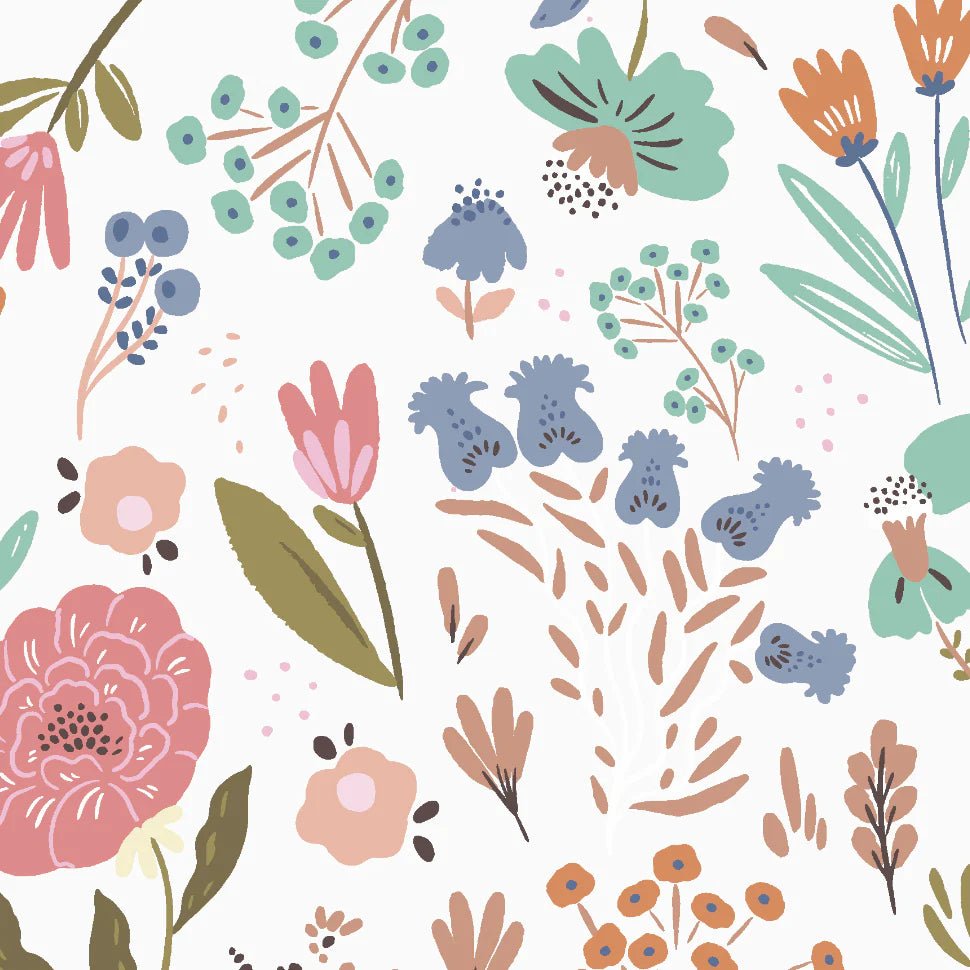 MUNKS & ME - Papier Peint Chambre Enfant Lila Florale