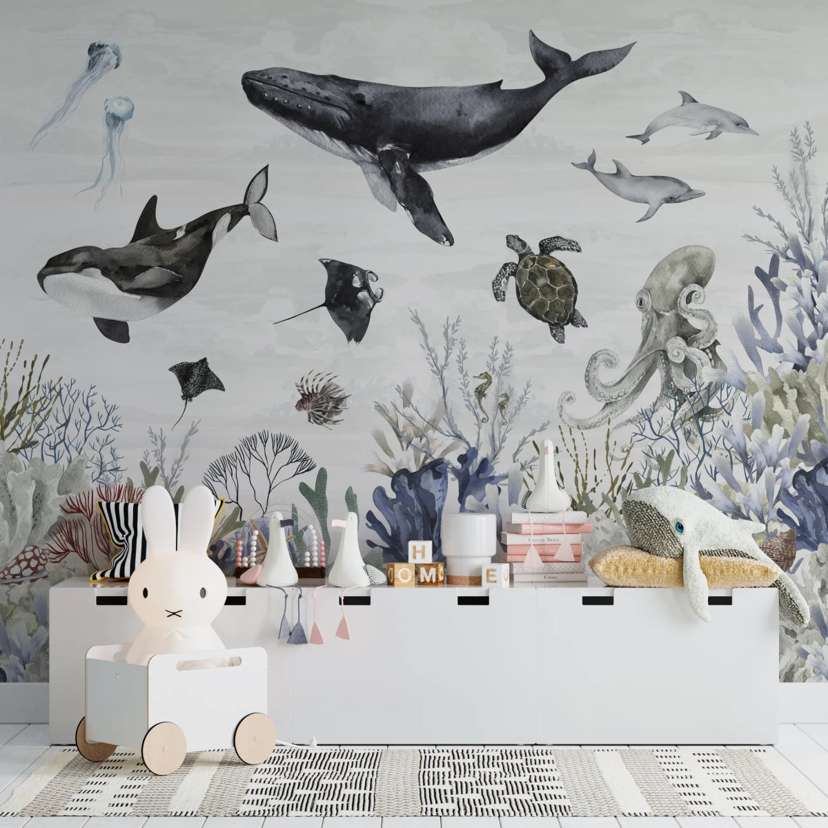 MUNKS & ME - Papier Peint Chambre Enfant Magie De L'océan - Aquarelle