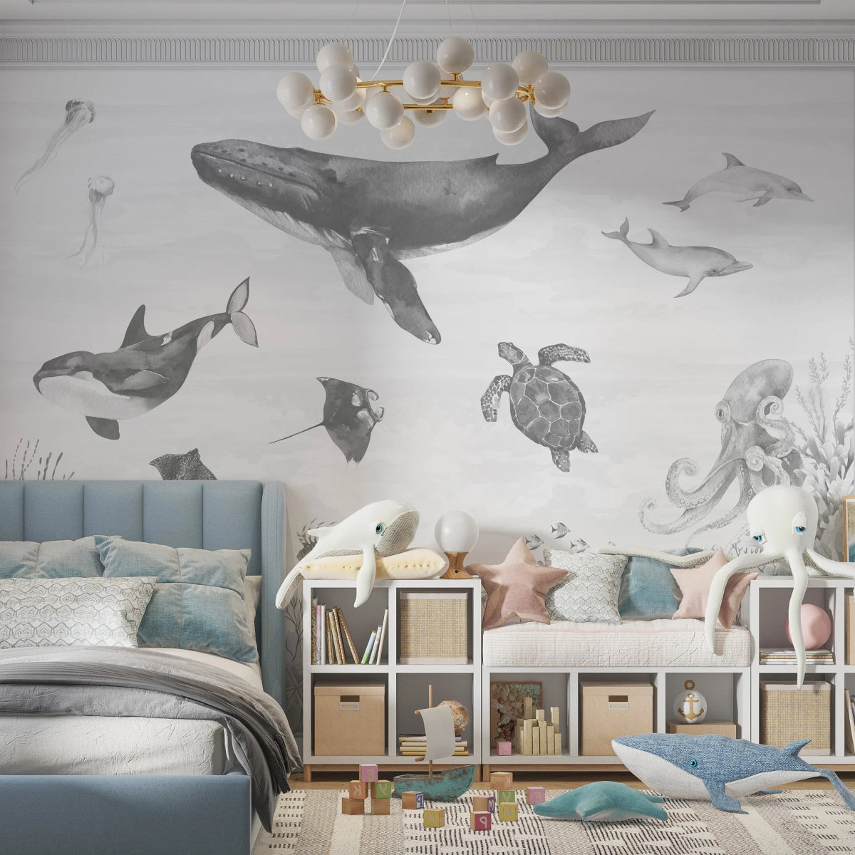 MUNKS & ME - Papier Peint Chambre Enfant Magie De L'océan - Monochromes