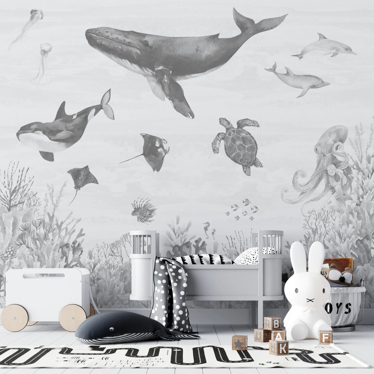 MUNKS & ME - Papier Peint Chambre Enfant Magie De L'océan - Monochromes