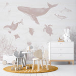 MUNKS & ME - Papier Peint Chambre Enfant Magie De L'océan - Rose
