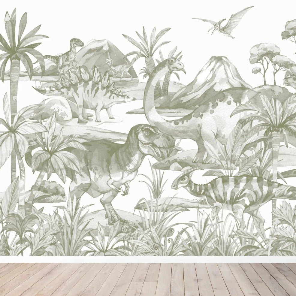 MUNKS & ME - Papier Peint Chambre Enfant Monde Des Dinosaures