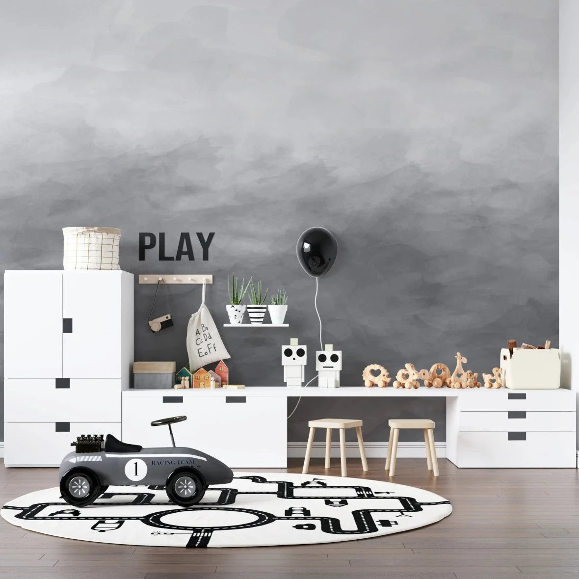 MUNKS & ME - Papier Peint Chambre Enfant Ombre - Charbon