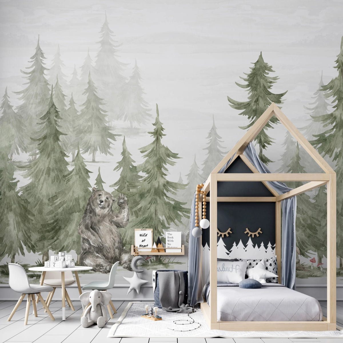 MUNKS & ME - Papier Peint Chambre Enfant Ours Des Bois