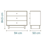 OEUF NYC - Commode Merlin 3 Tiroirs Sparrow - Blanc