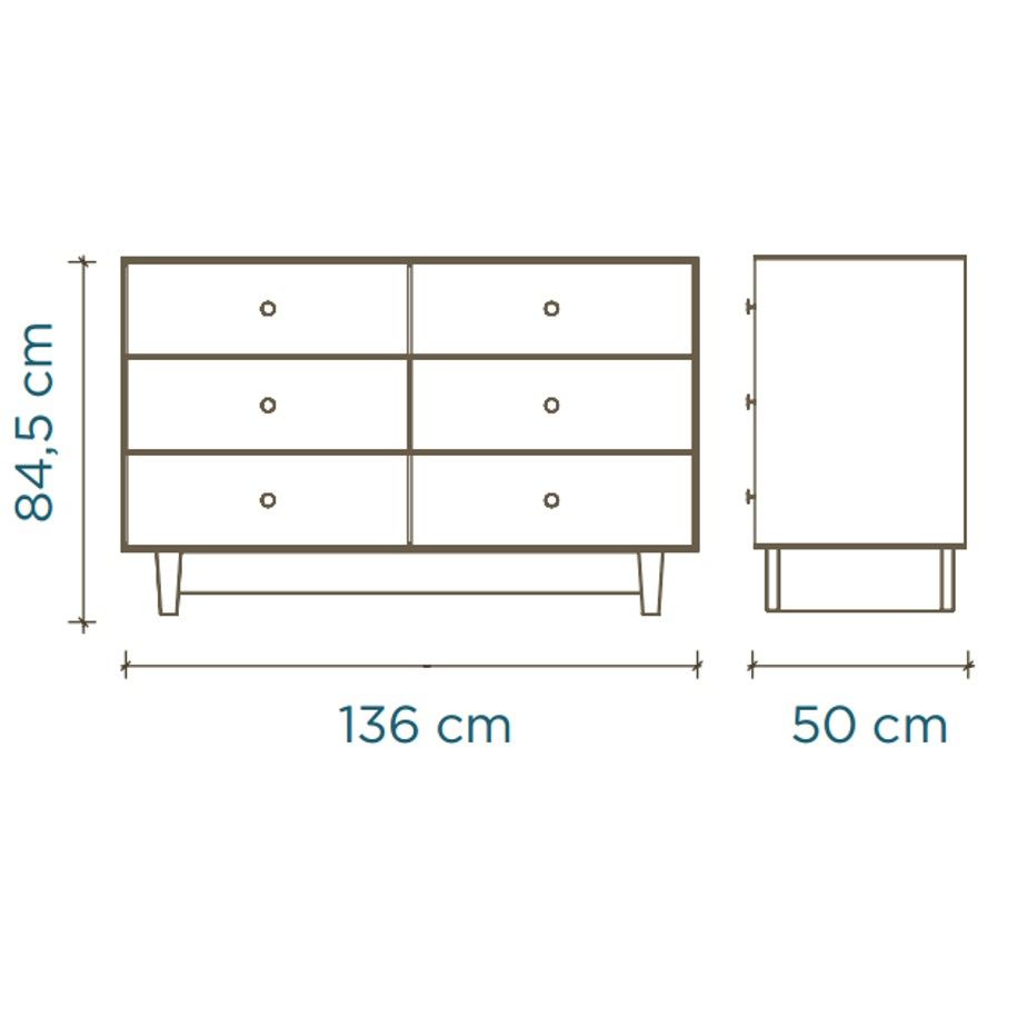 OEUF NYC - Commode Merlin 6 Tiroirs Rhea - Bouleau