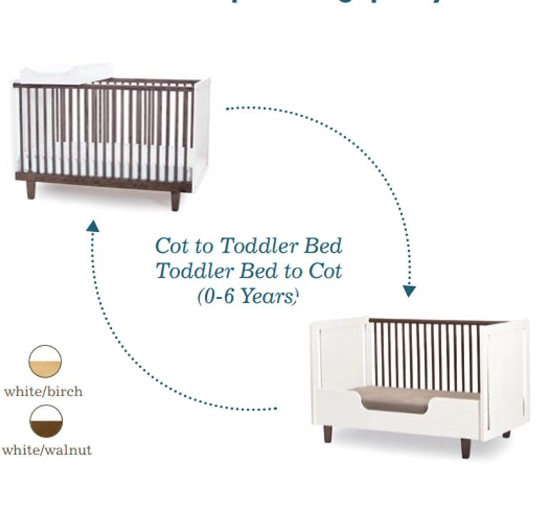 OEUF NYC - Lit Bébé Évolutif Rhea 70 X 140 cm - Bouleau / Blanc