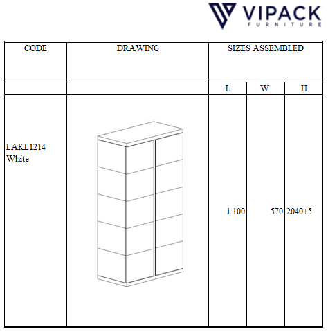 VIPACK - Armoire 2 Portes LARA